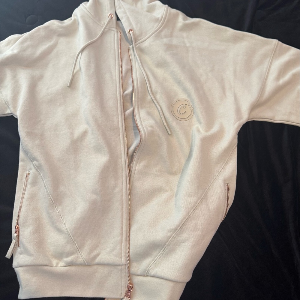 Cream Zip-Up Hoodie